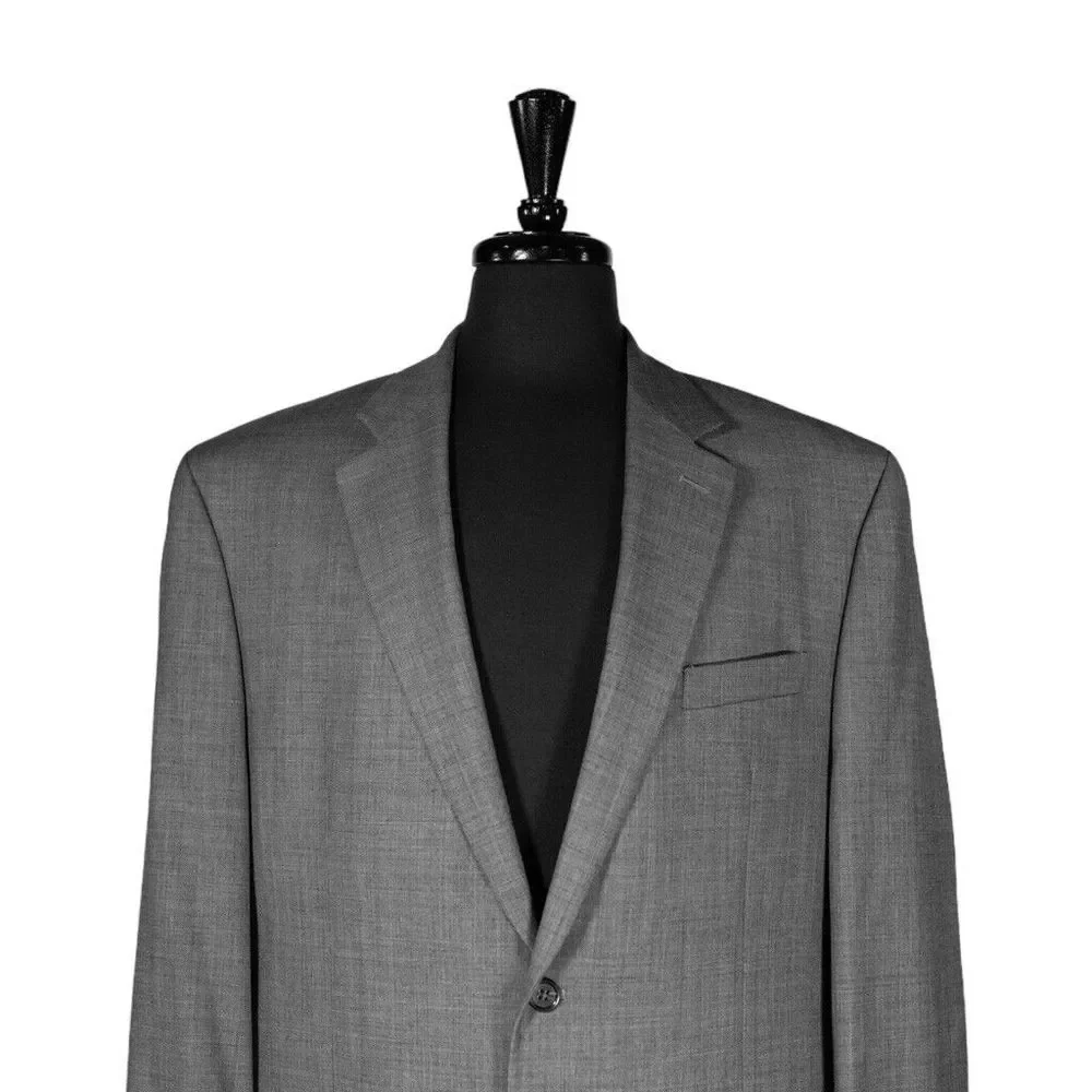 Chaps Ralph Lauren Mens Blazer Gray Wool 2 Button Lined Jacket Sport Coat 44R